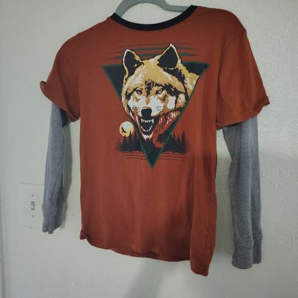 Rust Graphic Wolf Long Sleeve Shirt boys - Picture 7 of 7